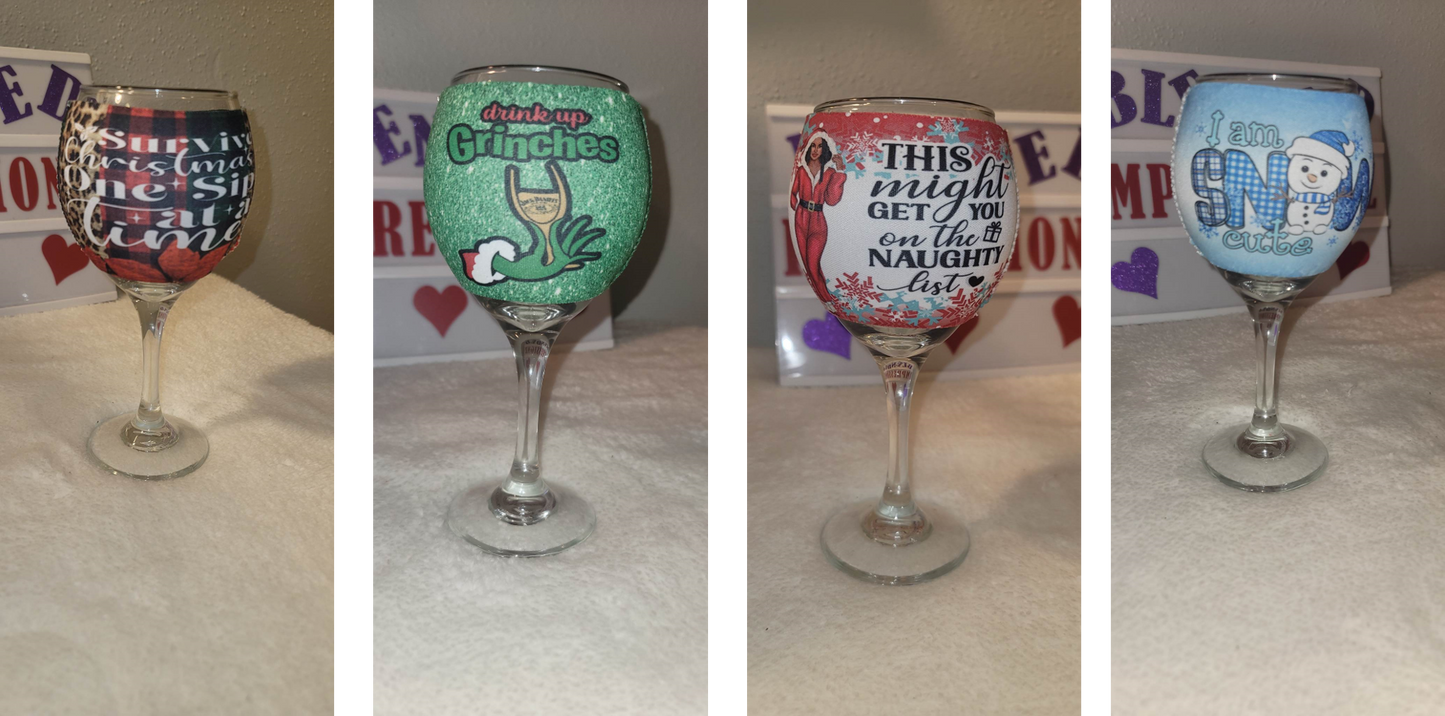 Customized Wine Glass Koozies (Set of 2)